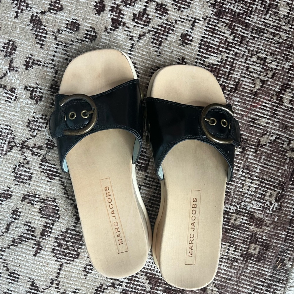 Marc Jacobs Anita Clog Black Slide Sandals for Women, size 36